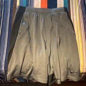 Gray Nike sports shorts